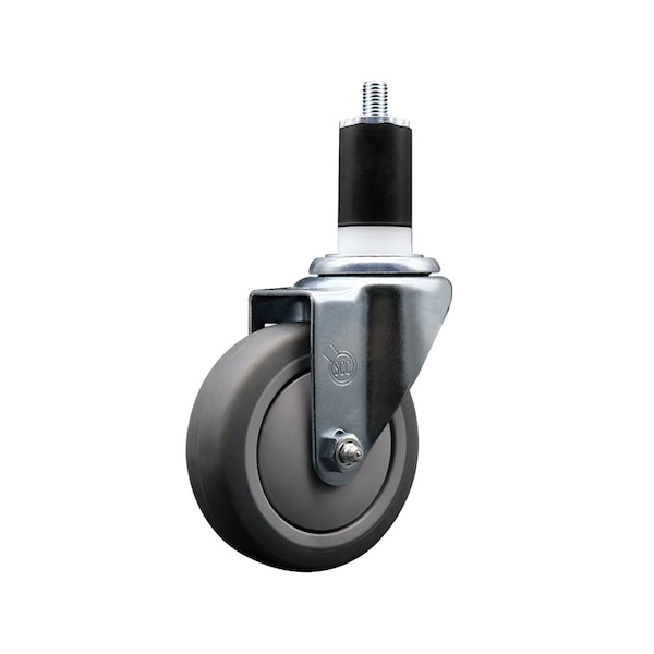 Service Caster 4'' SS Thermoplastic Rubber Wheel Swivel 1-1/2'' Expanding Stem Caster SCC-SSEX20S414-TPRB-112 - main